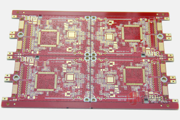 鍍金電路板,雙面紅油pcb鍍金線(xiàn)路板制作工廠(chǎng)